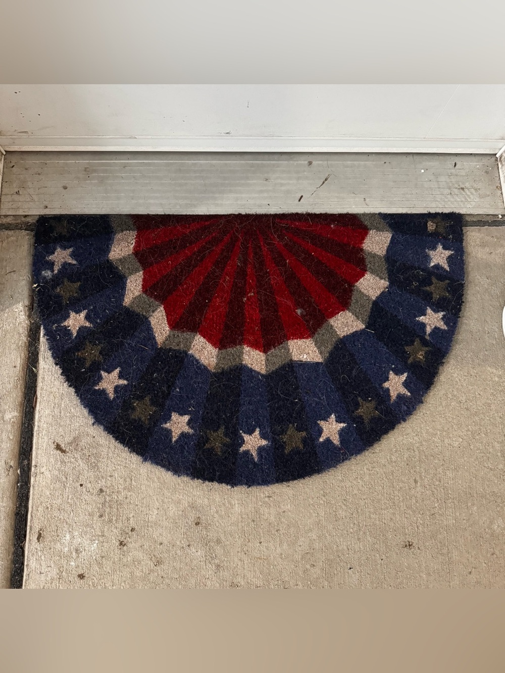Patriotic Red, White & Blue Half-Moon Door Mat